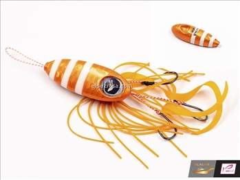 Real Fisher Squid Rubber  200g Zebra Orange